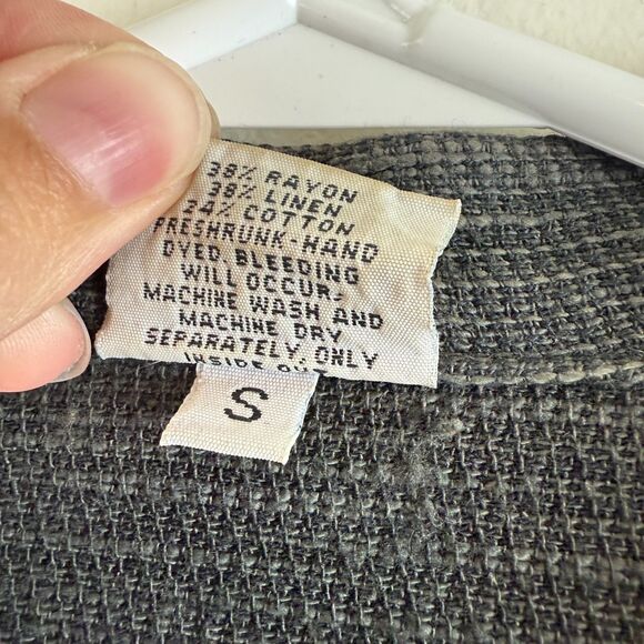 CP Shades Linen Blend Long Sleeve Button-Up Jacket Lagenlook Office Size Small - Picture 4 of 11